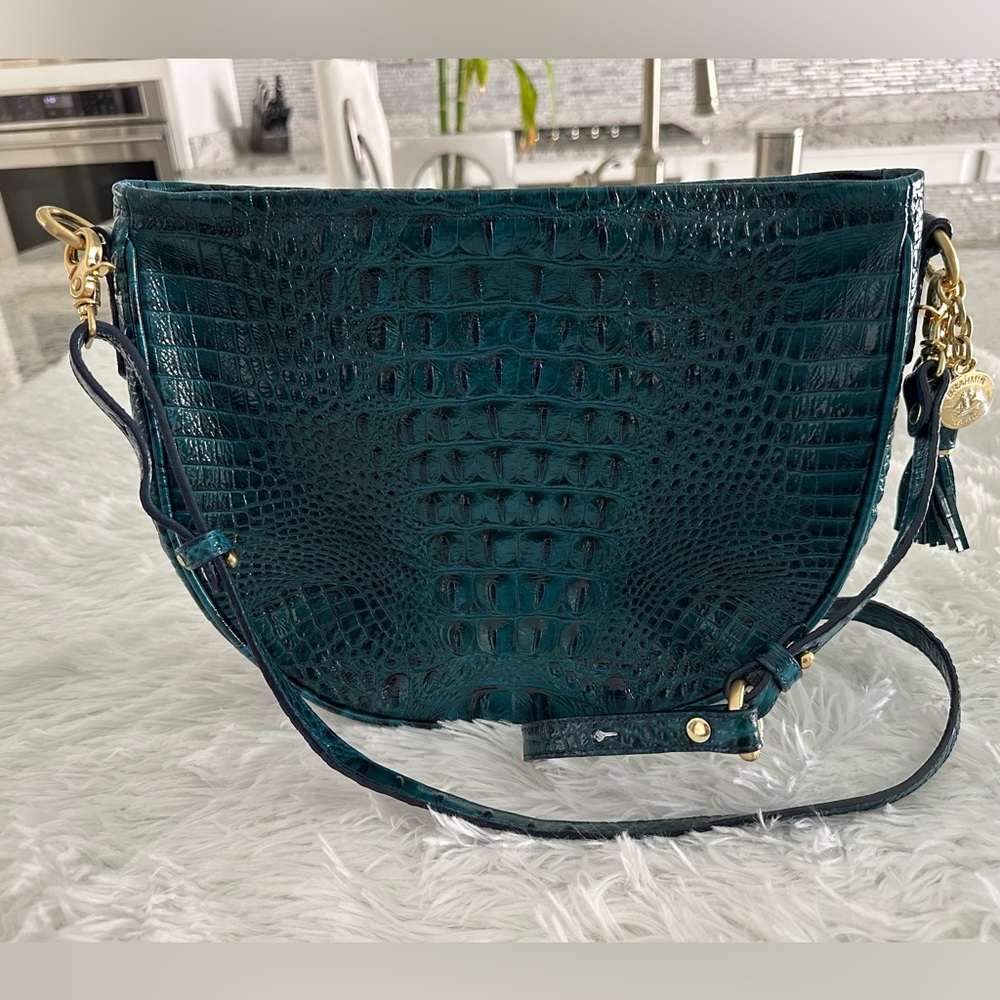 Brahmin Mini ‎ Kathleen Croc Embossed Leather Crossbody Bag Handbag